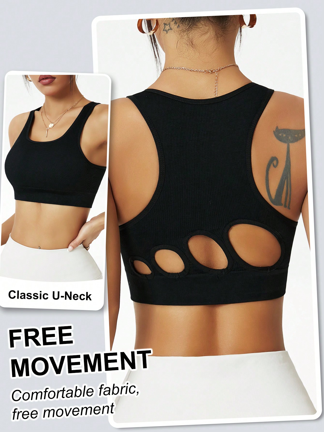 Seamless Ribbed Workout Tank Top - حمالة صدر رياضية نسائية مضلعة بدون