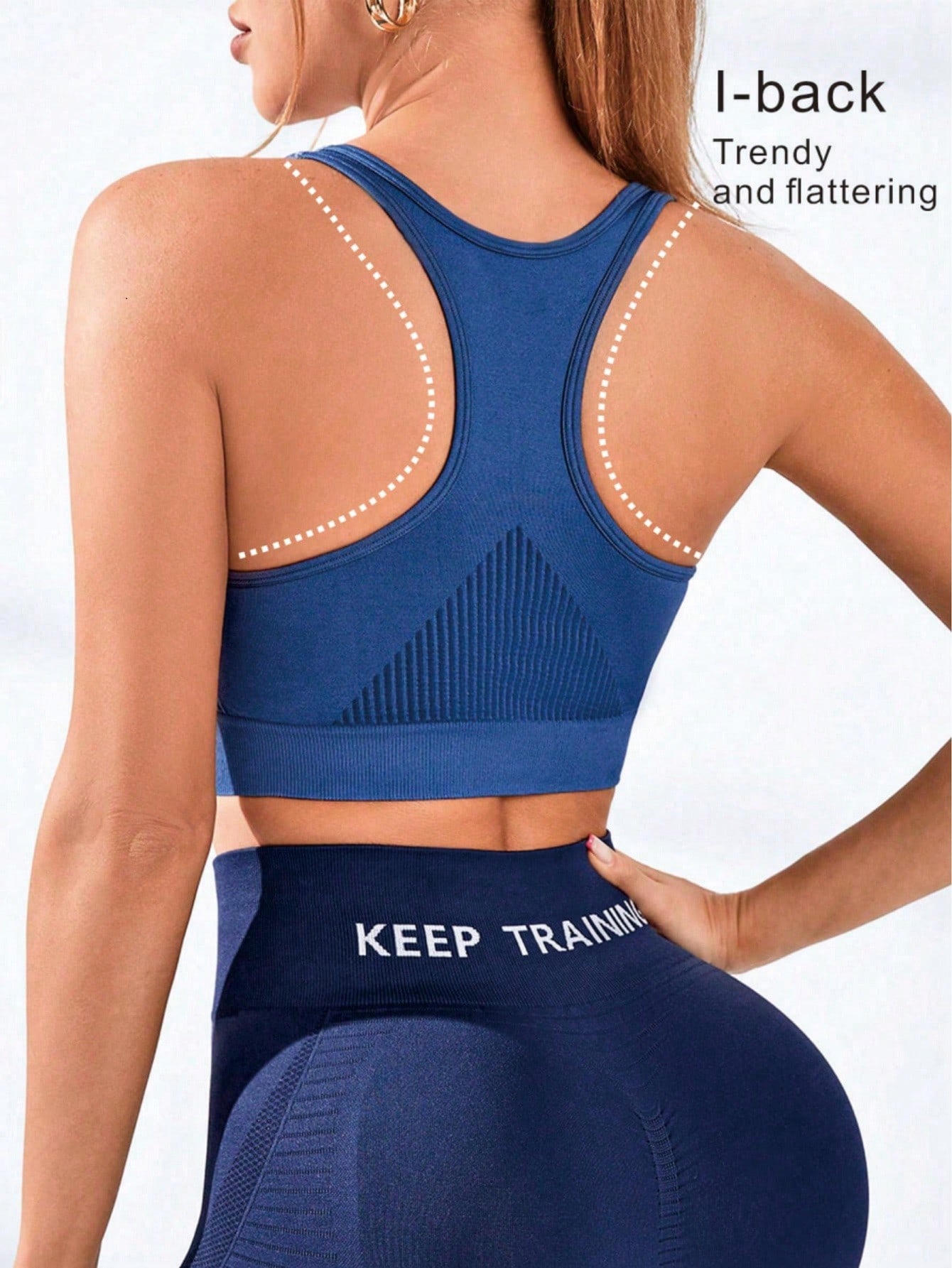 Seamless Ribbed Workout Tank Top - حمالة صدر رياضية نسائية بظهر مفتوح،