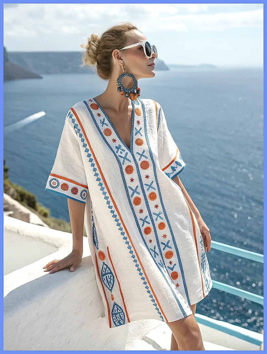 Dresses - فستان نسائي صيفي 2025 بياقة على