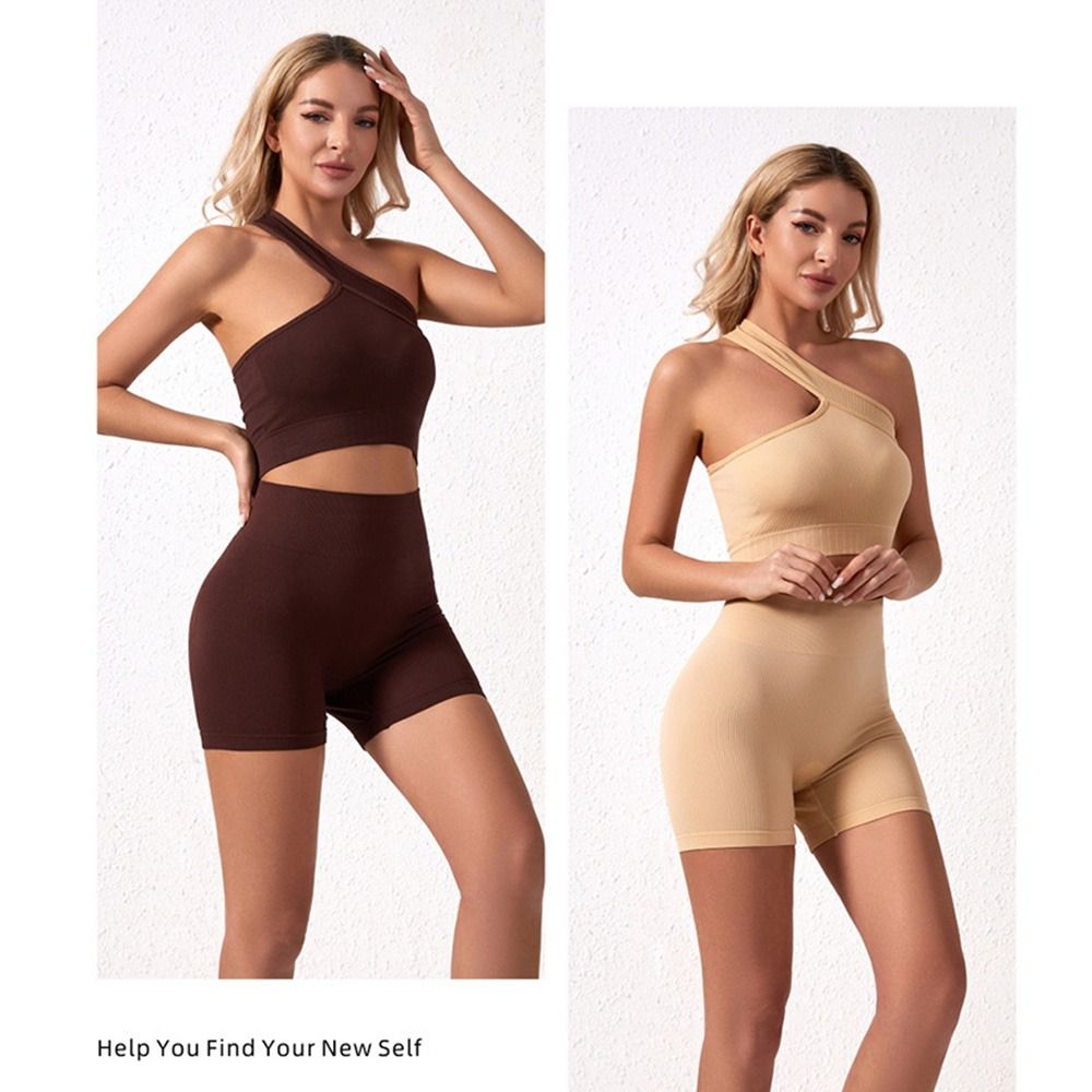 Seamless Ribbed Workout Tank Top - قطعتان من ملابس التمارين الرياضية النسائية