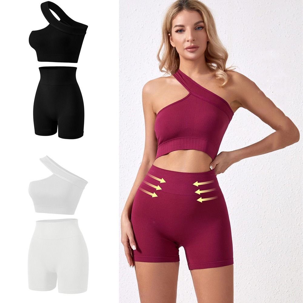 Seamless Ribbed Workout Tank Top - قطعتان من ملابس التمارين النسائية المريحة