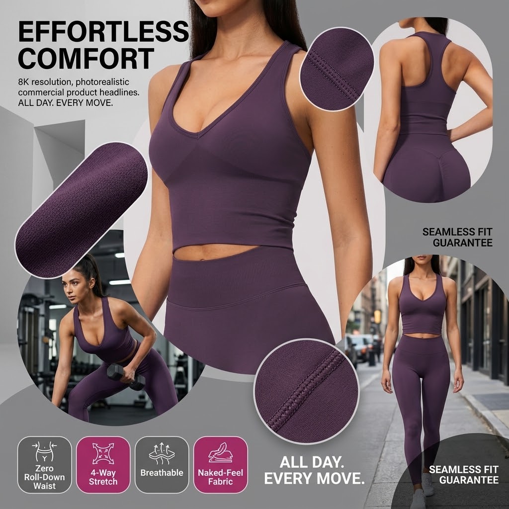 Seamless Ribbed Workout Tank Top - توب يوغا نسائي فاخر بدون خياطة