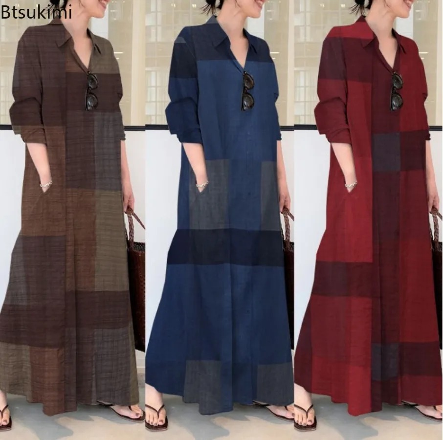 Casual Loose Linen Shirt Dress - فستان قميص نسائي جديد وعصري من