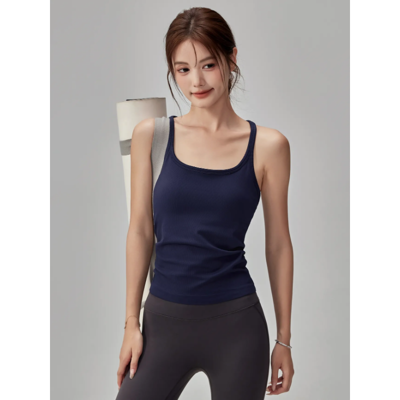 Seamless Ribbed Workout Tank Top - توب نسائي مضلع بدون خياطة مع