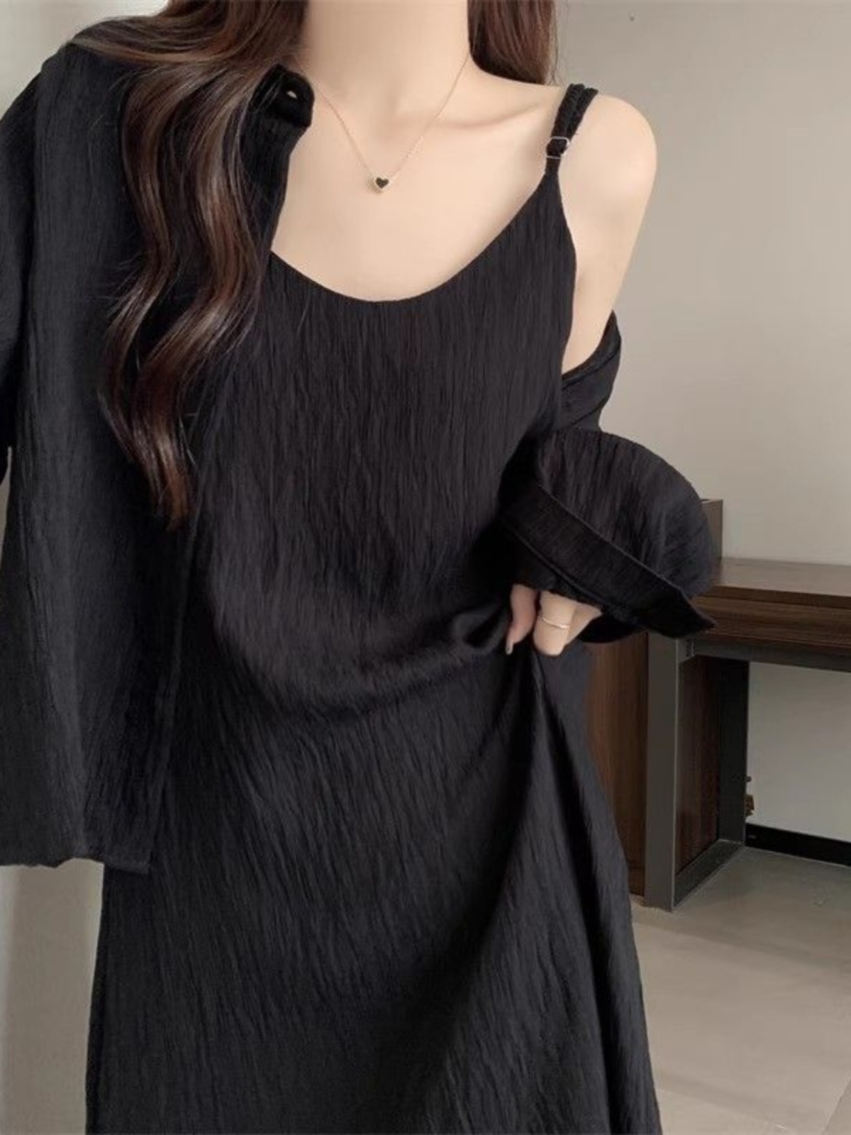 Korean Style A Line Shirt Dress - فستان نسائي صيفي فضفاض بمقاسات كبيرة،