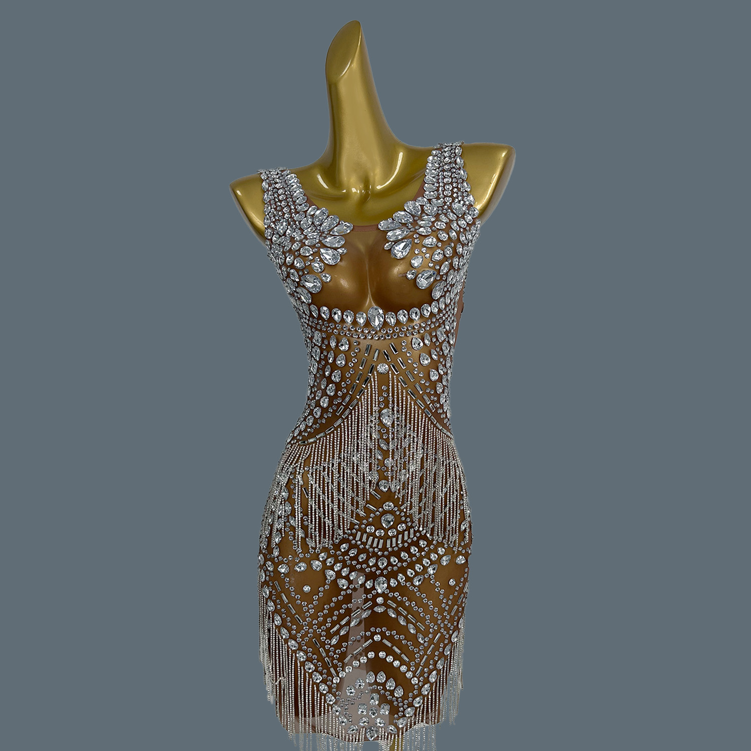 Sparkly Rhinestone Club Party Dress - فساتين سهرة مثيرة للنساء، فستان قصير