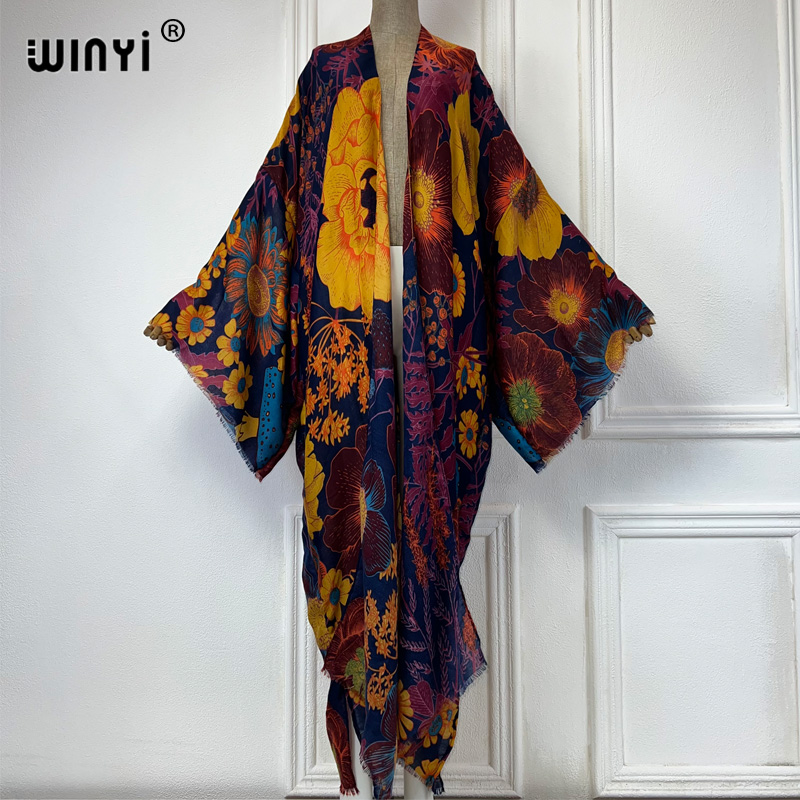 Boho Summer Beach Maxi Dress - فستان كيمونو ماكسي صيفي من WINYI