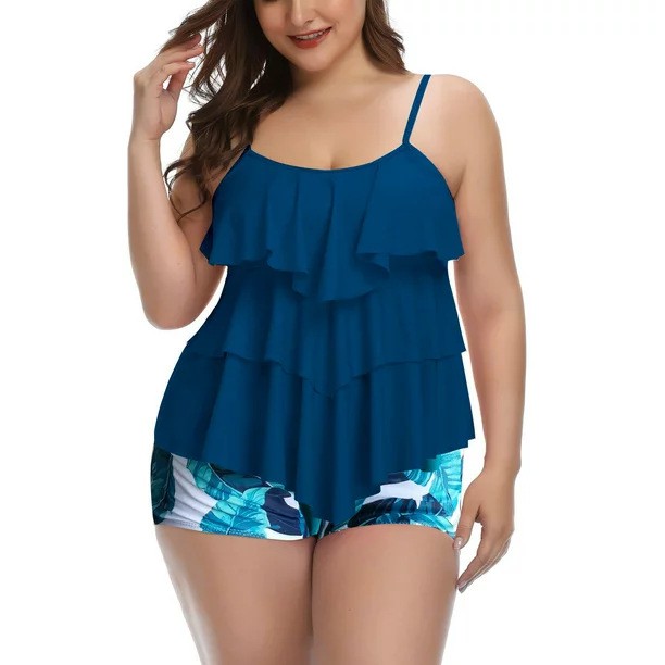 Swimwear - ملابس سباحة نسائية بيكيني بمقاسات كبيرة،