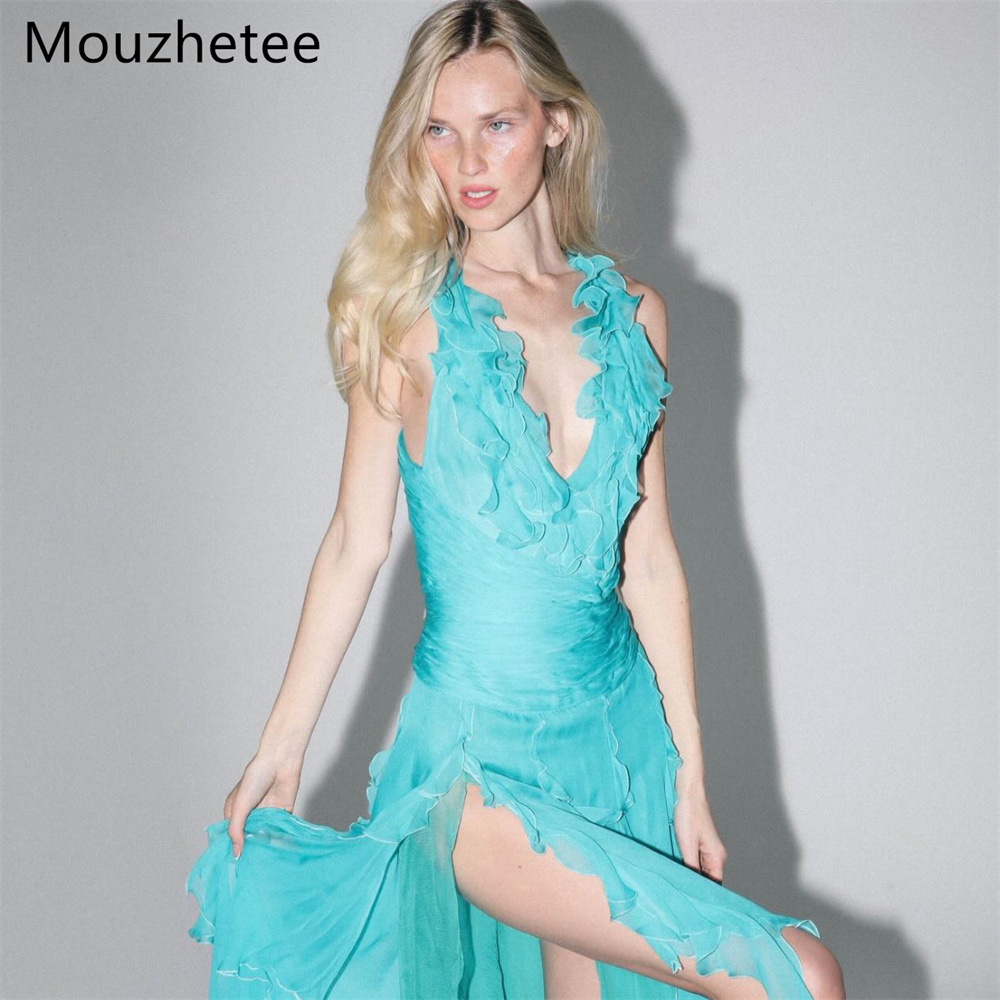 Elegant Satin Evening Gown Split - فساتين سهرة بسيطة من موزتي بتصميم