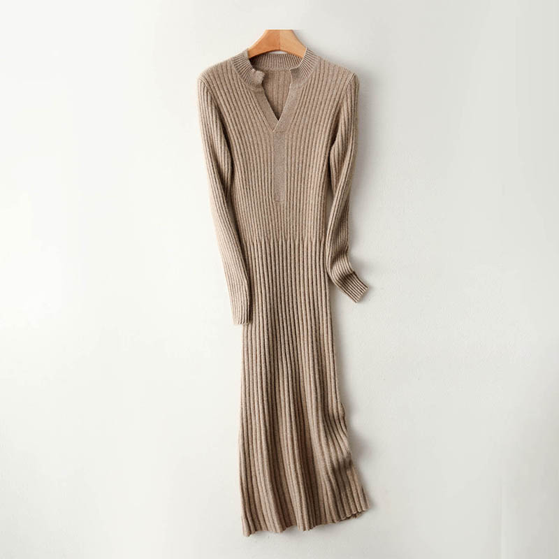 Bodycon Long Sleeve Ribbed Dress - الذكية الحد الأدنى مضلع 2025 المرأة
