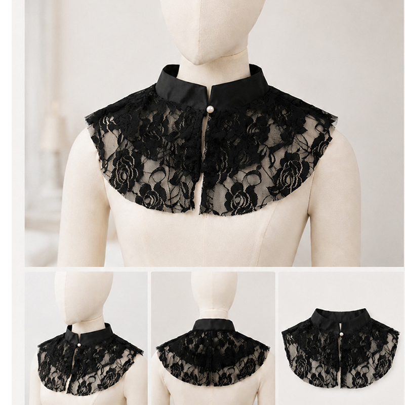 Dresses - ياقة دانتيل أنيقة مزخرفة بالزهور للنساء،