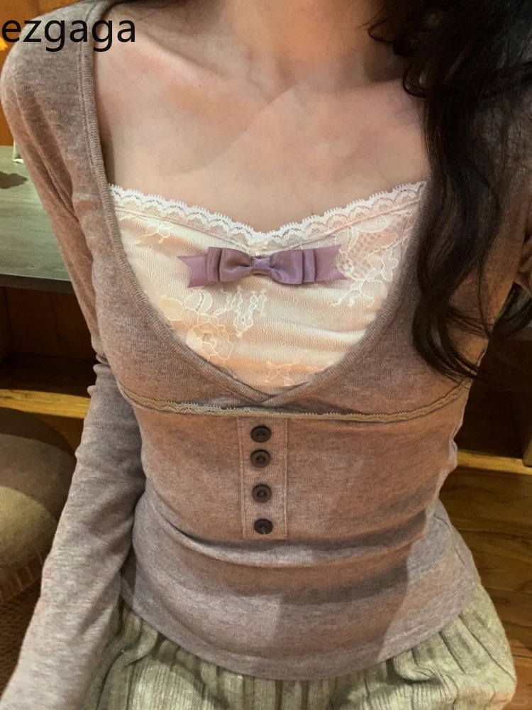 Ezgaga تي شيرت المرأة الدانتيل - مراجعة Blouses وسعره