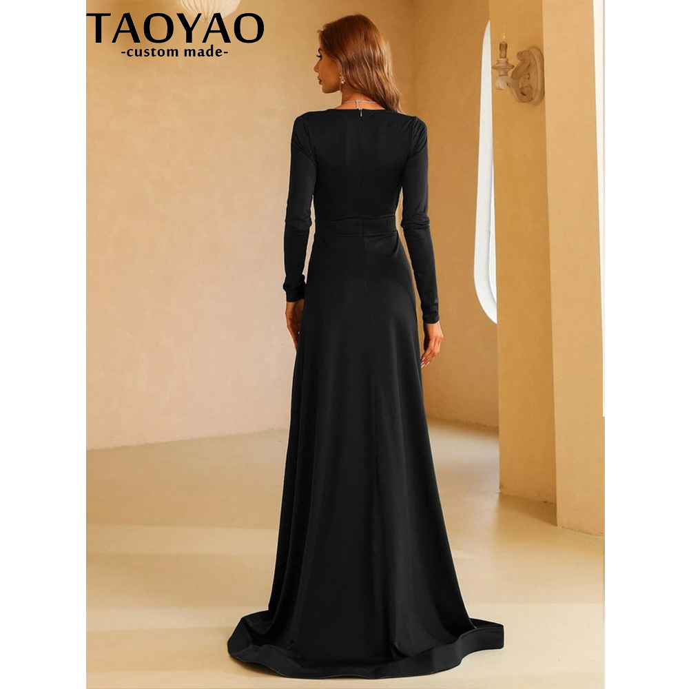 فساتين سهرة للنساء من TaoYao م - مراجعة Elegant Satin Evening Gown Split وسعره