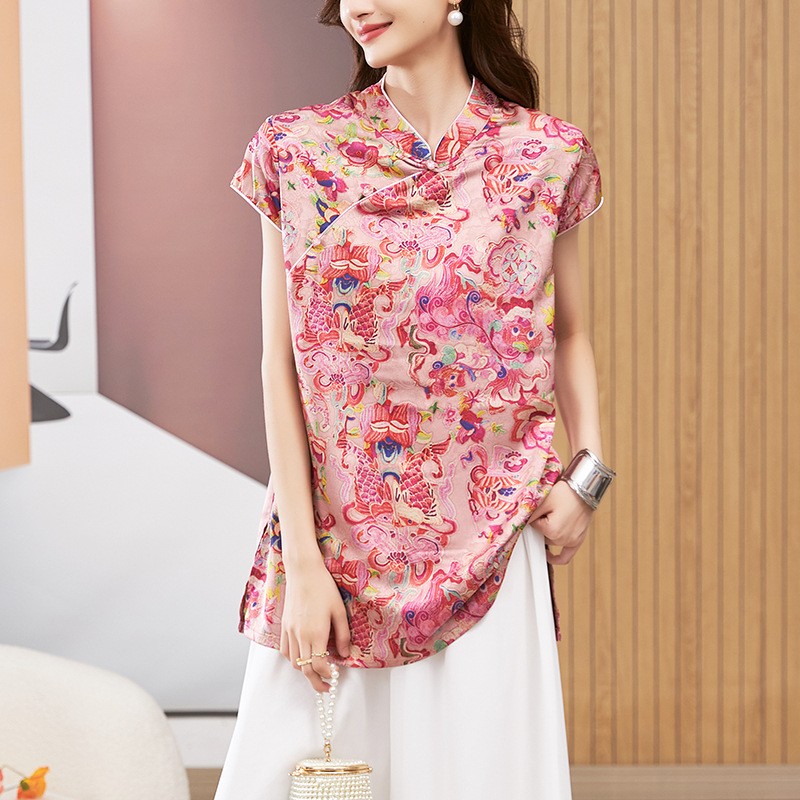 بلوزة نسائية بأكمام قصيرة وياق - مراجعة Blouses وسعره
