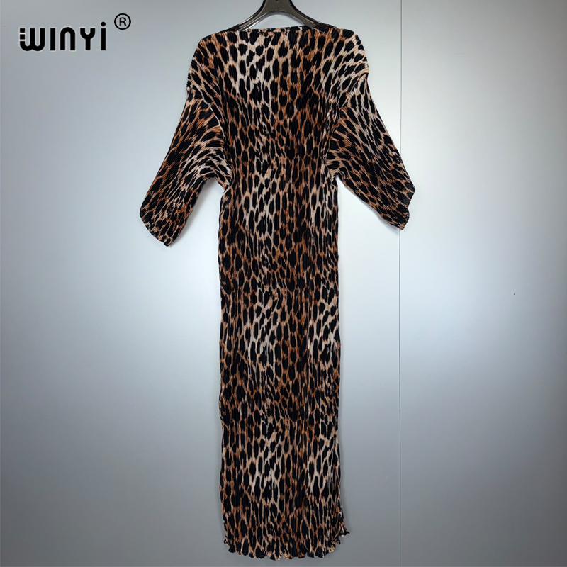 فستان فضفاض مرن صيفي مطوي من W - مراجعة Boho Summer Beach Maxi Dress وسعره