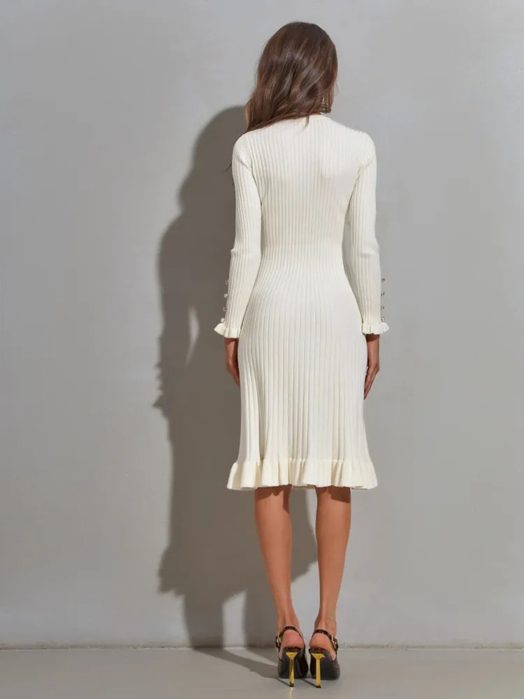 فستان نسائي ضيق بأكمام طويلة م - مراجعة Bodycon Long Sleeve Ribbed Dress وسعره