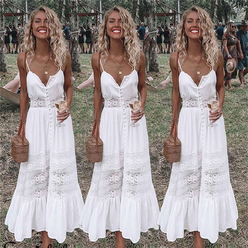 المرأة عطلة Strappy زر الدانتي - مراجعة French Vintage Floral Midi Dress وسعره