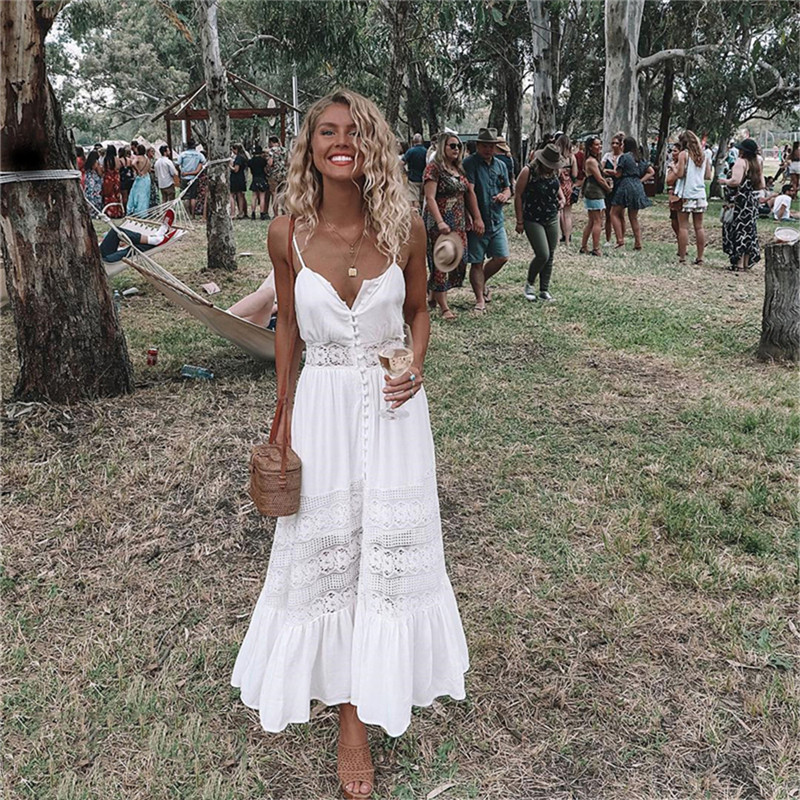 المرأة عطلة Strappy زر الدانتي - مراجعة French Vintage Floral Midi Dress وسعره