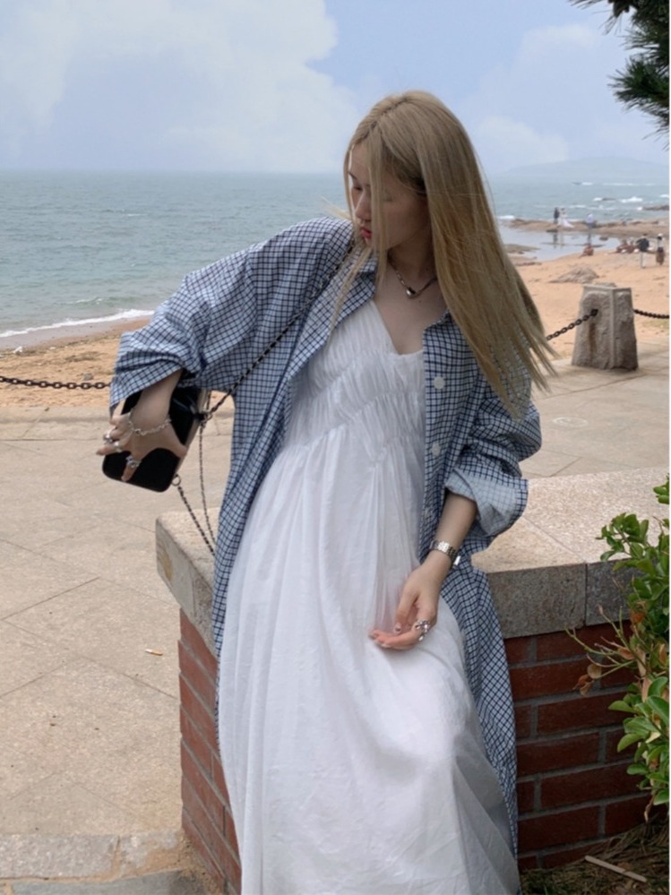 طقم أنيق بمقاسات كبيرة، معطف ق - مراجعة Korean Style A Line Shirt Dress وسعره