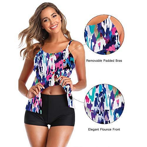 بيكيني نسائي بطبعة زهور مع شور - مراجعة Tops وسعره