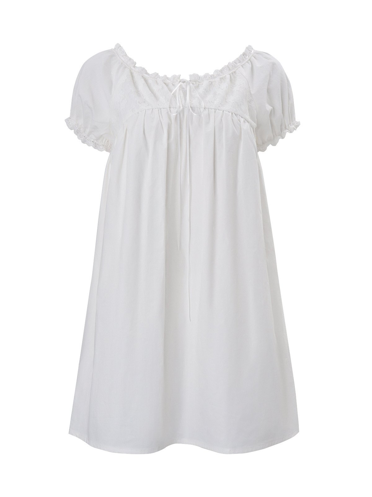 فستان أبيض قصير بدون أكتاف من  - مراجعة Off Shoulder Puff Sleeve Sundress وسعره