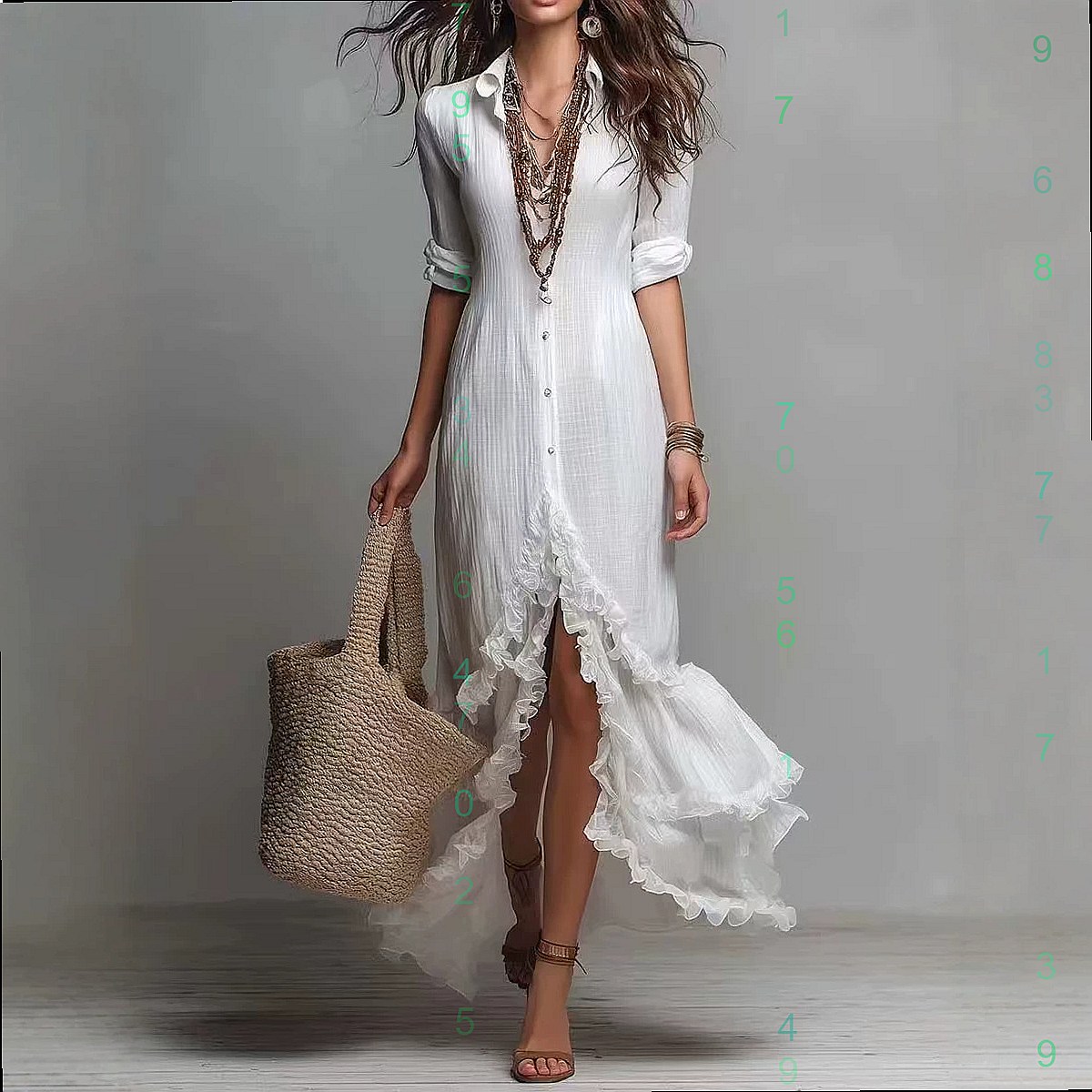 فستان قطني كتان بظهر متقاطع وح - مراجعة Casual Loose Linen Shirt Dress وسعره