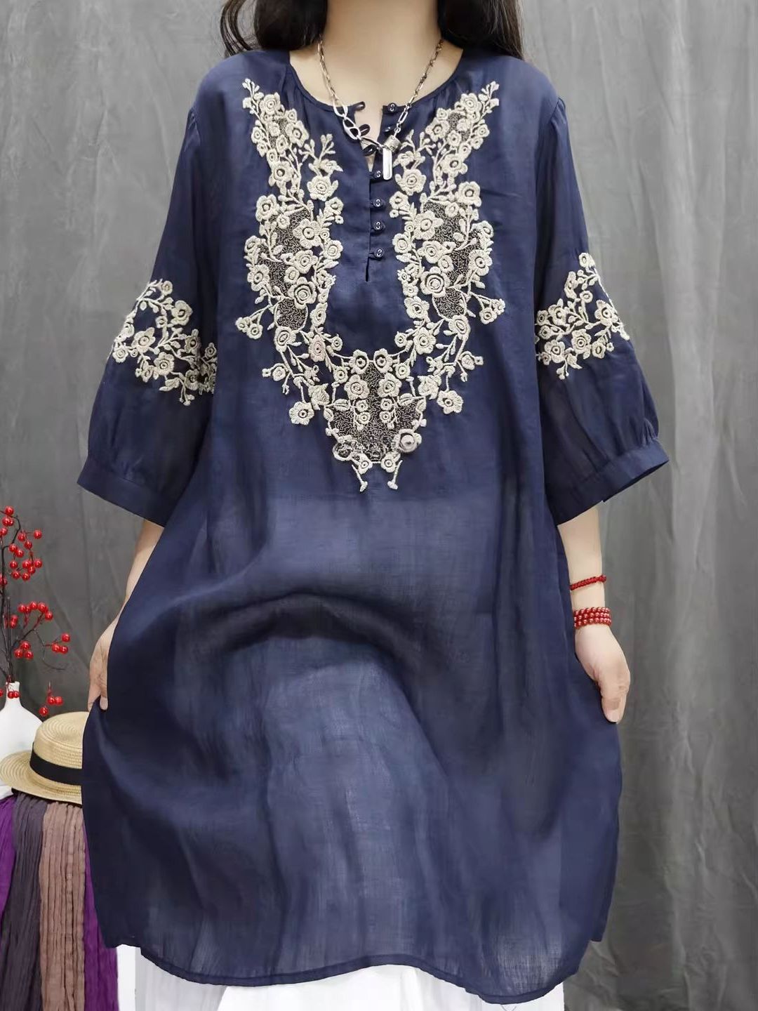 فستان قميص نسائي عصري من القطن - مراجعة Casual Loose Linen Shirt Dress وسعره
