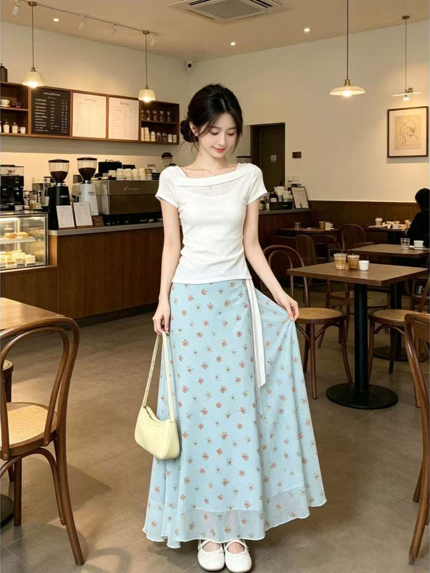فستان كوري بتصميم حورية البحر  - مراجعة Korean Style A Line Shirt Dress وسعره