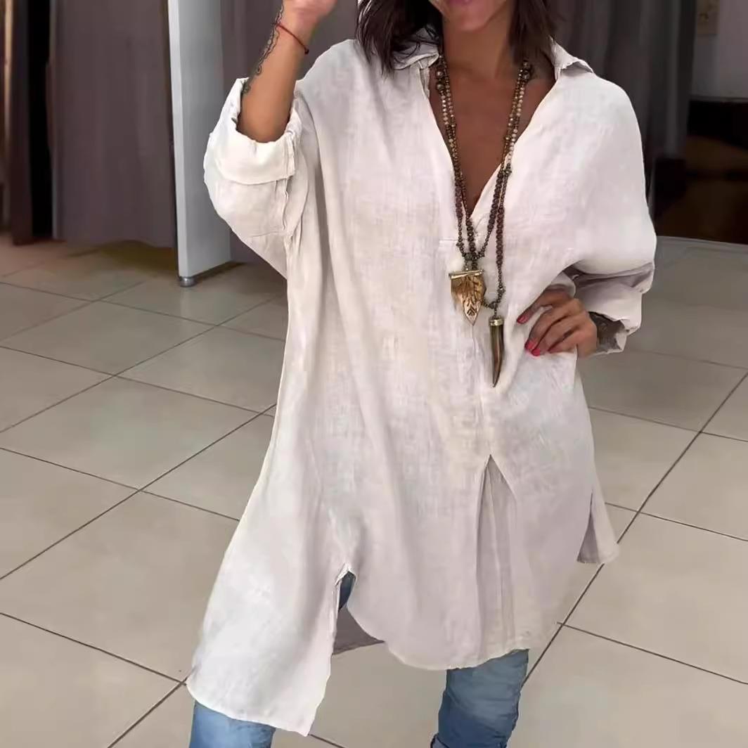 فستان قميص نسائي جديد لعام 202 - مراجعة Casual Loose Linen Shirt Dress وسعره