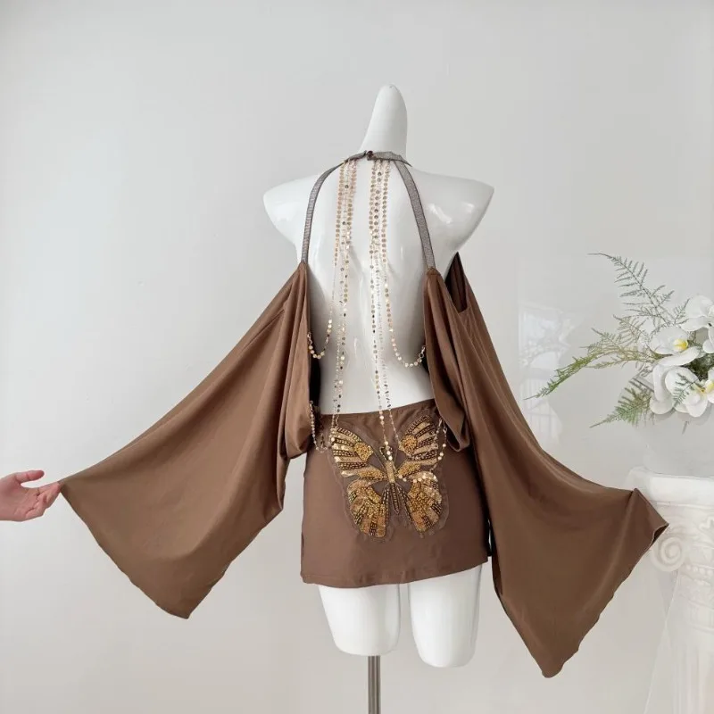 فستان نسائي أوروبي أمريكي مثير - مراجعة Y2K Backless Halter Mini Dress وسعره