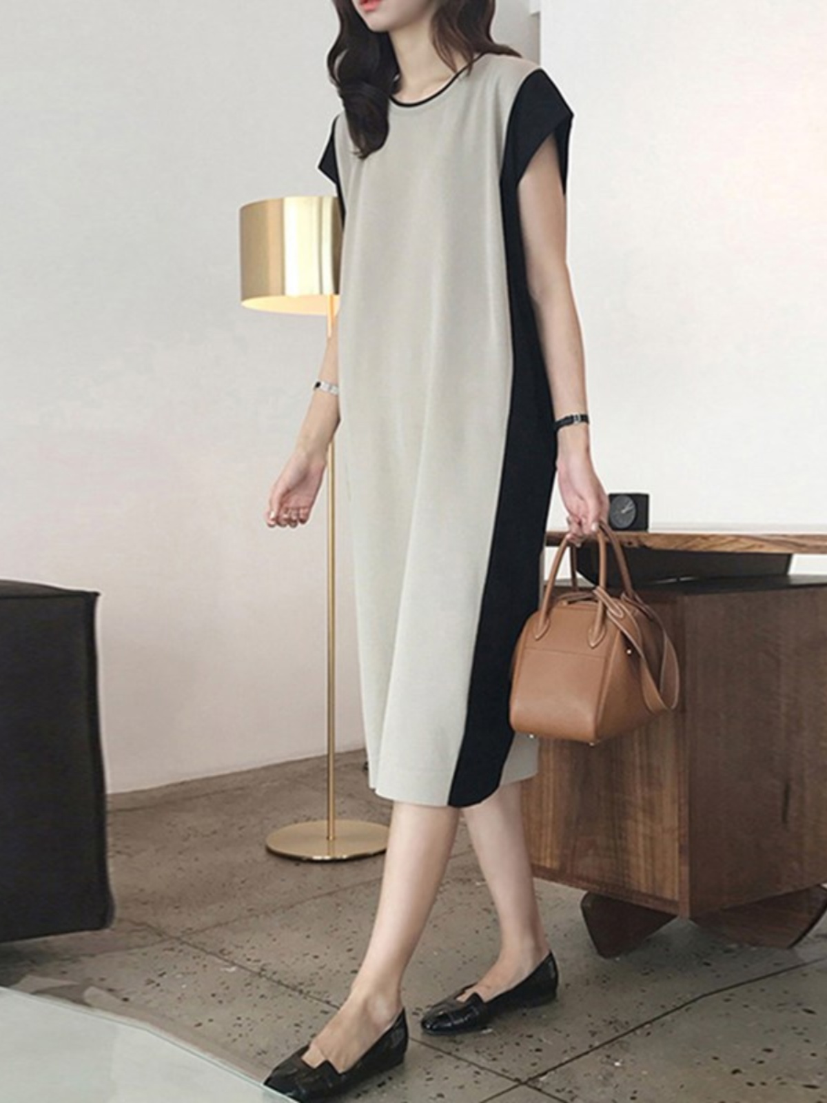 فستان تي شيرت متوسط الطول بتأث - مراجعة Korean Style A Line Shirt Dress وسعره