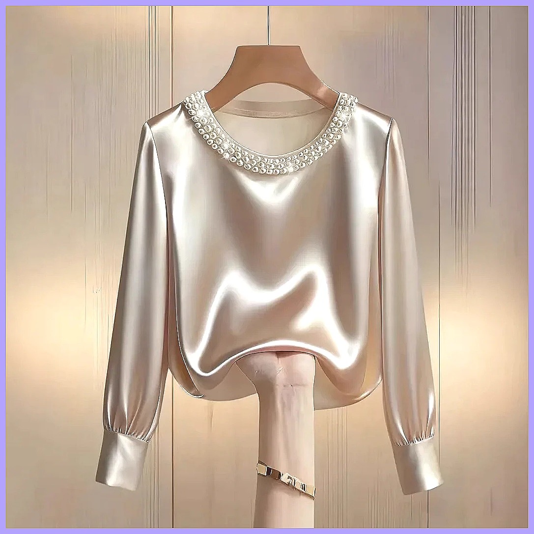 بلوزة ساتان أنيقة مزينة بالخرز - مراجعة Blouses وسعره