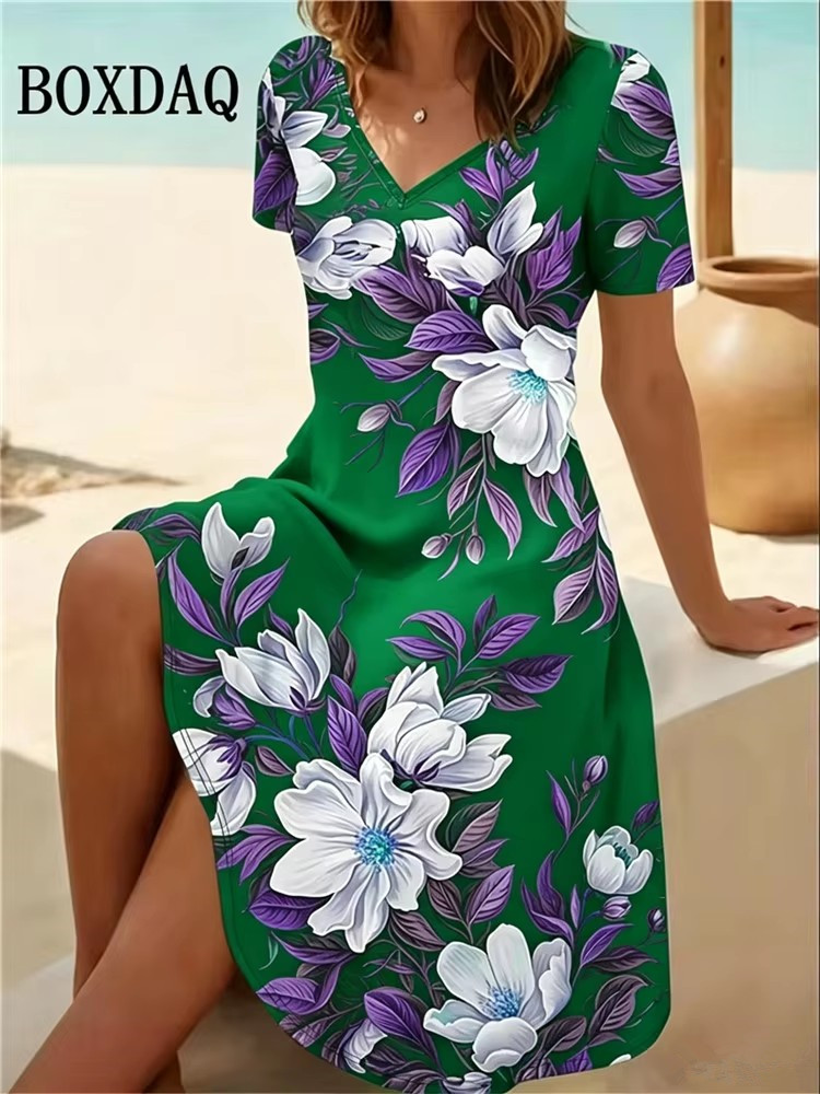 فساتين نسائية مقاس كبير 6XL لل - مراجعة Boho Summer Beach Maxi Dress وسعره