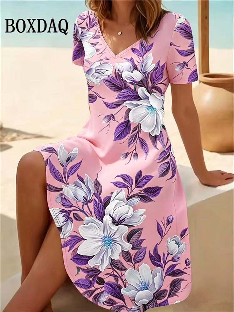 فساتين نسائية مقاس كبير 6XL لل - مراجعة Boho Summer Beach Maxi Dress وسعره