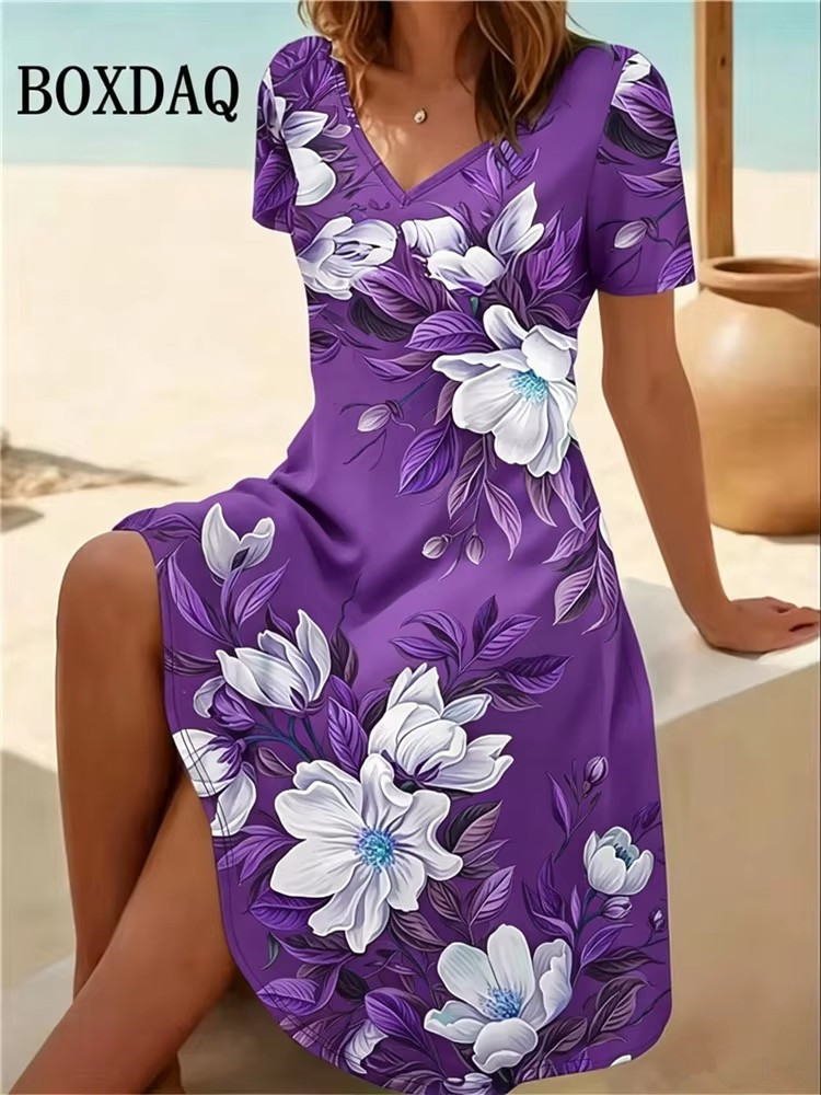 فساتين نسائية مقاس كبير 6XL لل - مراجعة Boho Summer Beach Maxi Dress وسعره