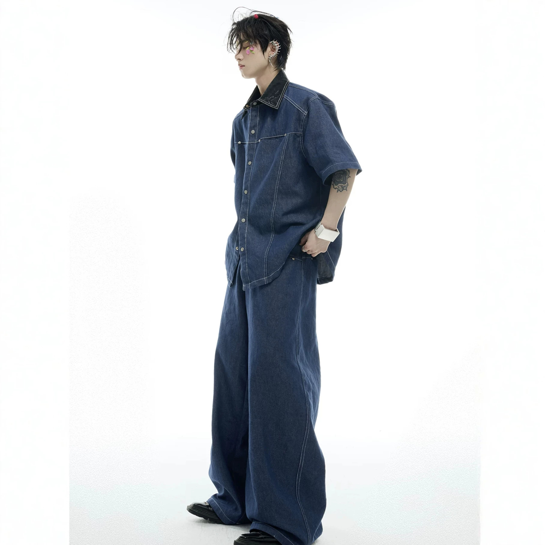 طقم صيفي رجالي من الدنيم بتصمي - مراجعة Jeans وسعره