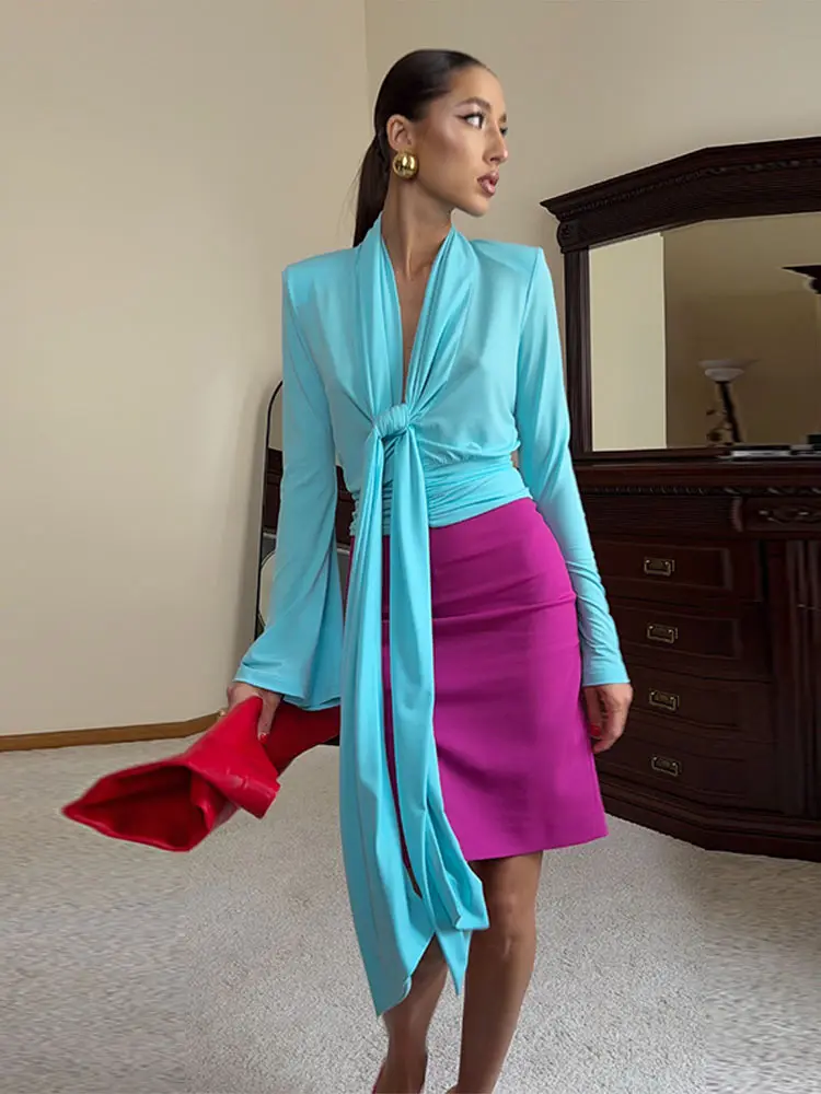 فستان نسائي أنيق بياقة وشاح مط - مراجعة Dresses وسعره