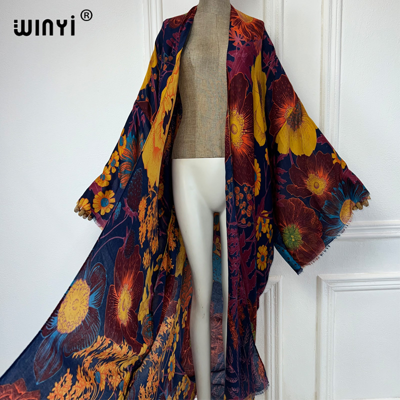 فستان كيمونو ماكسي صيفي من WIN - مراجعة Boho Summer Beach Maxi Dress وسعره