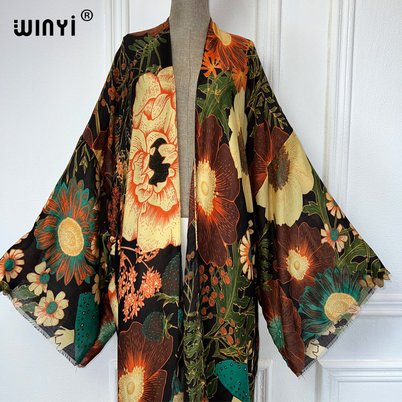 فستان كيمونو ماكسي صيفي من WIN - مراجعة Boho Summer Beach Maxi Dress وسعره
