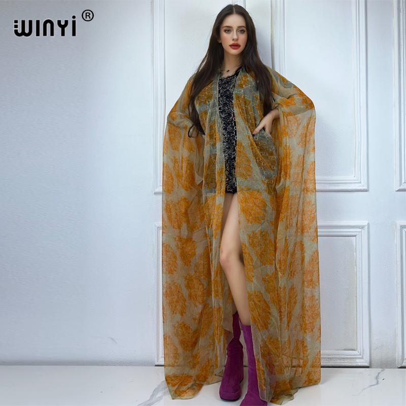WINYI ماكسي كيمونو الصيف منظور - مراجعة Boho Summer Beach Maxi Dress وسعره
