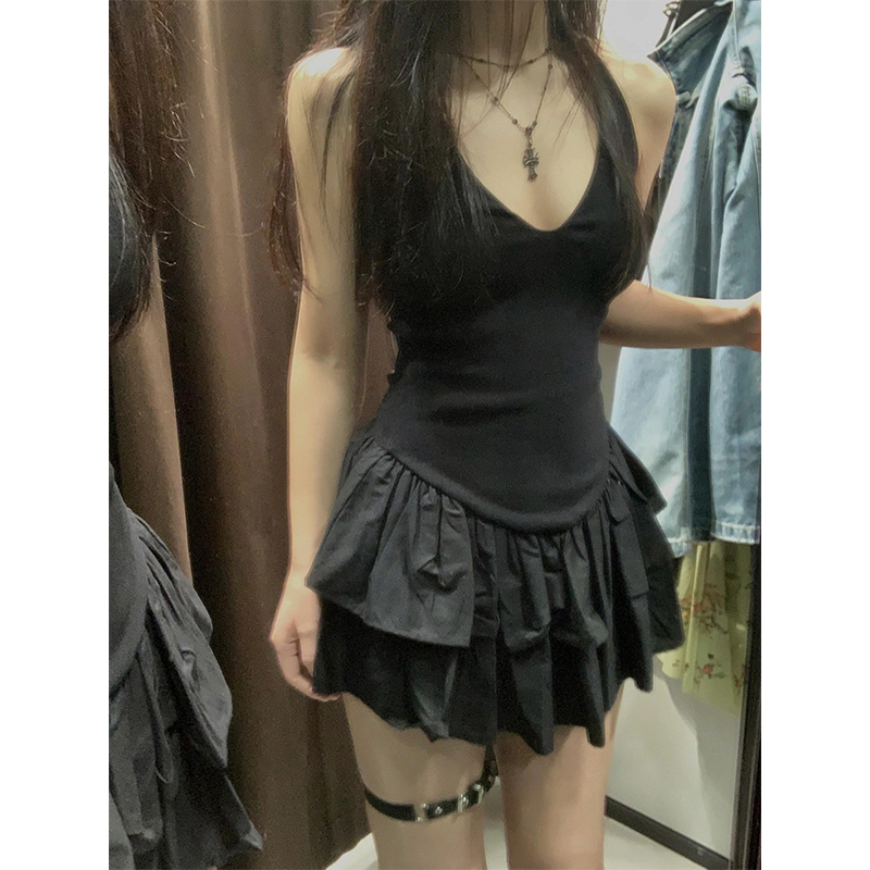 فستان أسود قصير من MEXZT Y2K ف - مراجعة Y2K Backless Halter Mini Dress وسعره