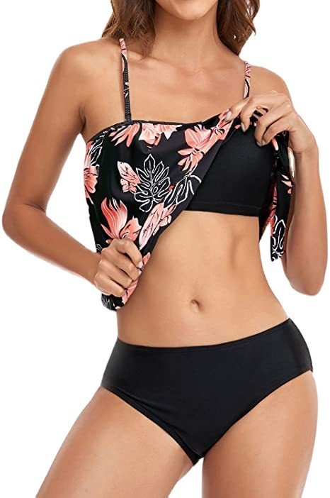 ملابس سباحة نسائية بيكيني بخصر - مراجعة Tops وسعره