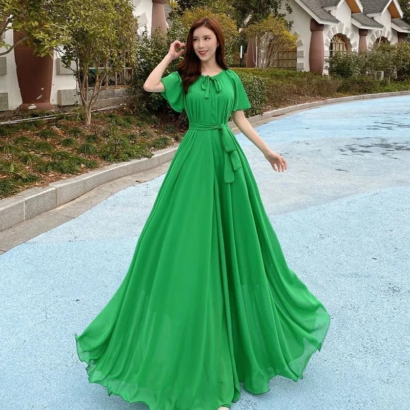 فستان صيفي حريمي جديد 2023 فست - مراجعة French Vintage Floral Midi Dress وسعره