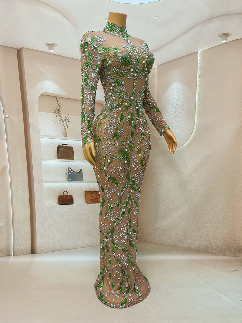 فستان راقص طويل لامع من حجر ال - مراجعة Sparkly Rhinestone Club Party Dress وسعره