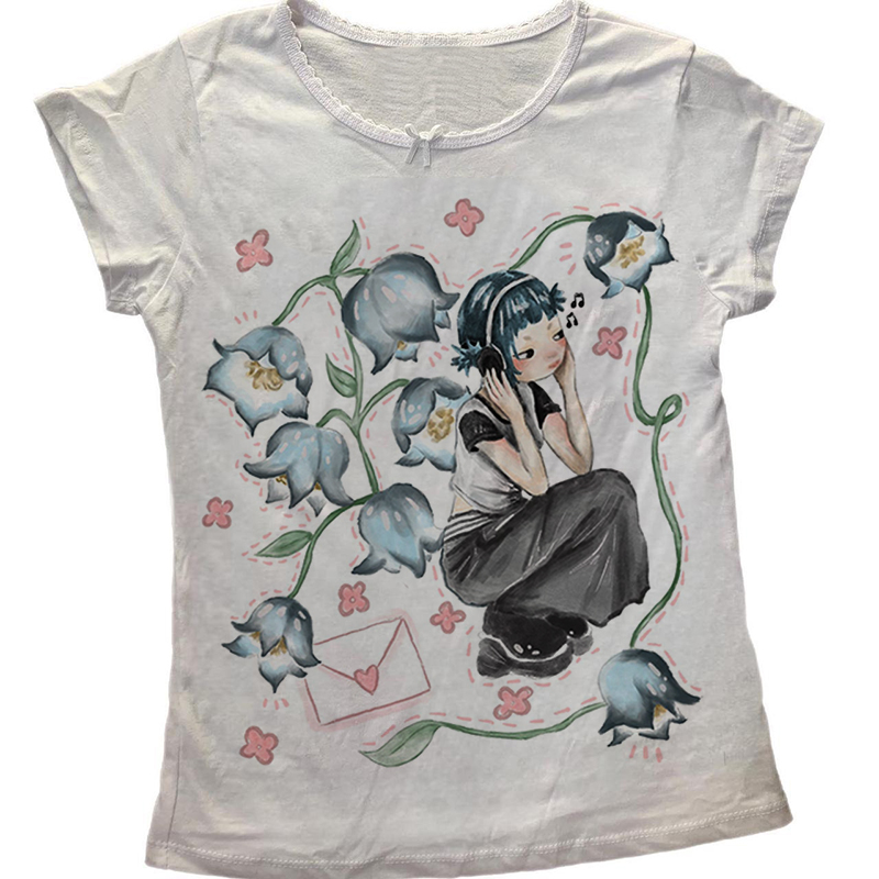 Y2K الملابس الكورية الشعبية اي - مراجعة Y2K Graphic Baby Tee Crop وسعره