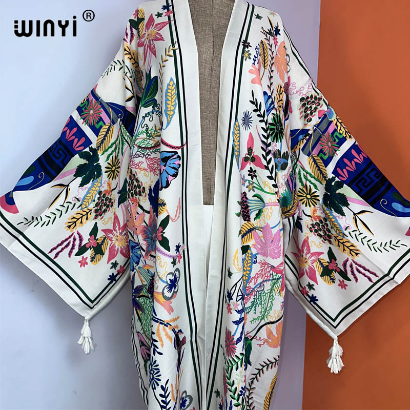 WINYI كيمونو جديد بوهو شاطئ ال - مراجعة Boho Summer Beach Maxi Dress وسعره