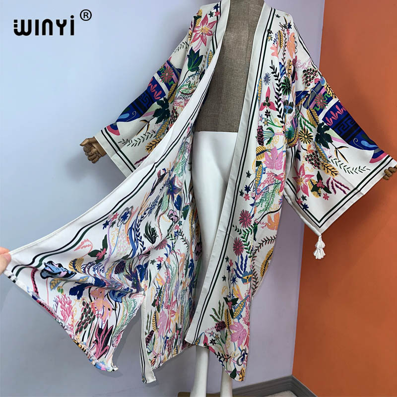 WINYI كيمونو جديد بوهو شاطئ ال - مراجعة Boho Summer Beach Maxi Dress وسعره
