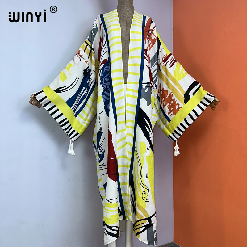WINYI كيمونو جديد بوهو شاطئ ال - مراجعة Boho Summer Beach Maxi Dress وسعره