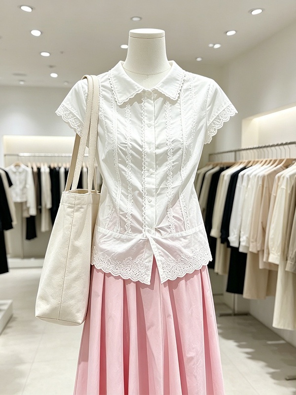 طقم نسائي أنيق بمقاسات كبيرة:  - مراجعة Korean Style A Line Shirt Dress وسعره