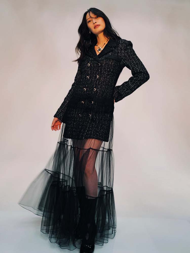طقم فستان نسائي من التويد من V - مراجعة Tweed Two Piece Blazer Dress وسعره